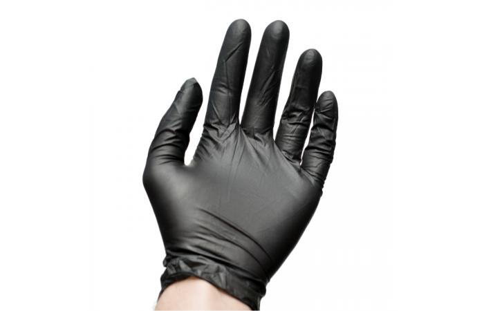 Guantes de nitrilo negro caja de 100 unidades talla L 